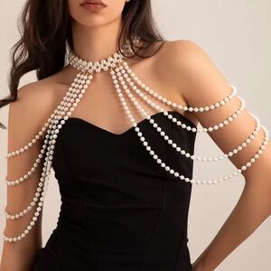 New! Tassel Pearl Shoulder Chain Necklace (4950)